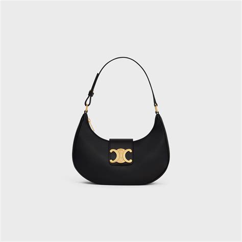 celine triomphe chain bag black|celine triomphe bag used.